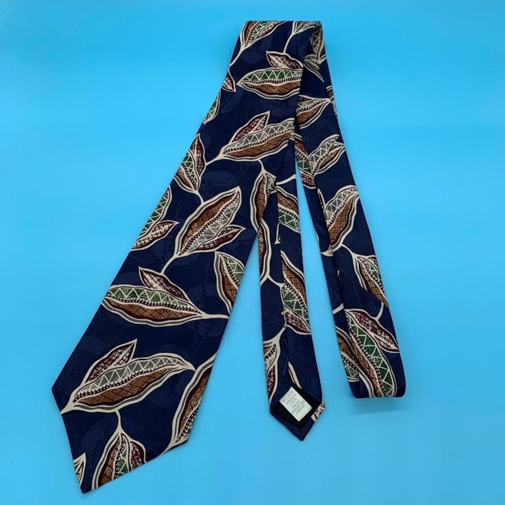 Vintage Wembley Leaf Print Preppy Silk Men's Classic Neck Tie